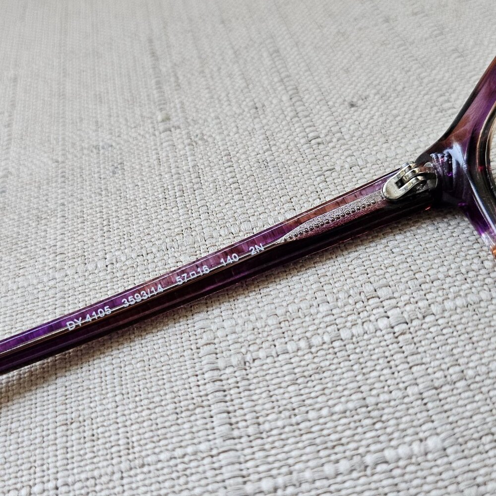 DKNY Women Eyeglass Brown Purple Clear Marble Swirl Wayfarer Glasses 57[]16 140 - Picture 13 of 16